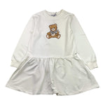 MOSCHINO abito girocollo tinta unita con stampa Bianco per Bambina HDV0H7 BIANCO MOSCHINO 