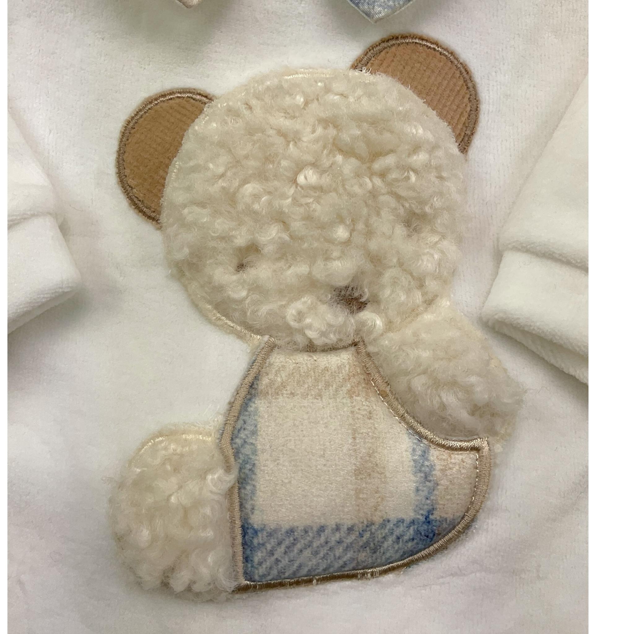 BARCELLINO tutina manica lunga in ciniglia Bianco per Neonato 105101X BIANCO BARCELLINO 