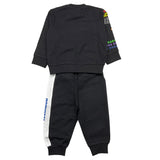 Cesare Paciotti Completo 2 Pezzi Felpa-Pantalone Tinta Unita Nero Per Bambino