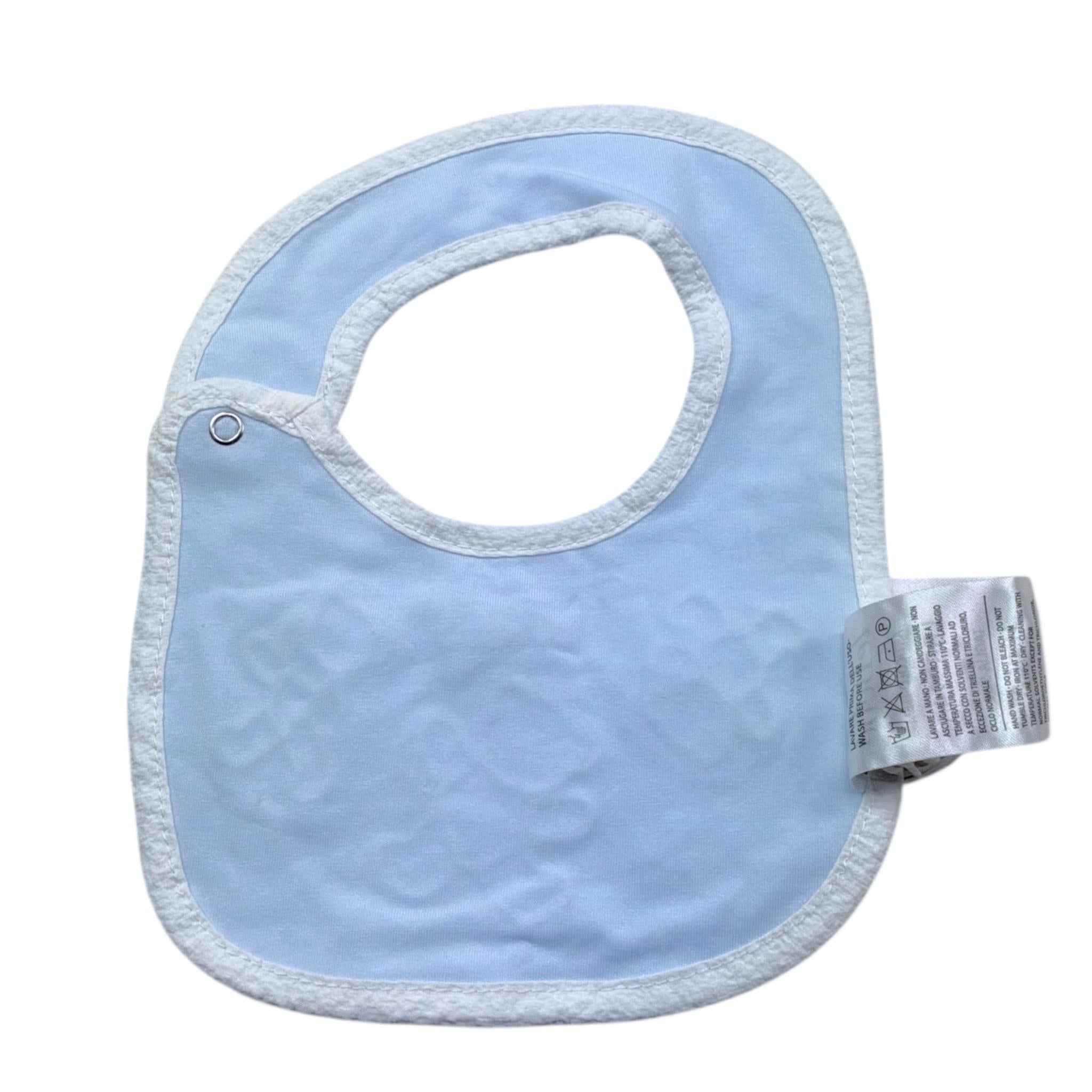 Le Bebe' Bavetta Tinta Unita con Stampa per Neonato LBB5296 AZZURRO LE BEBE' 