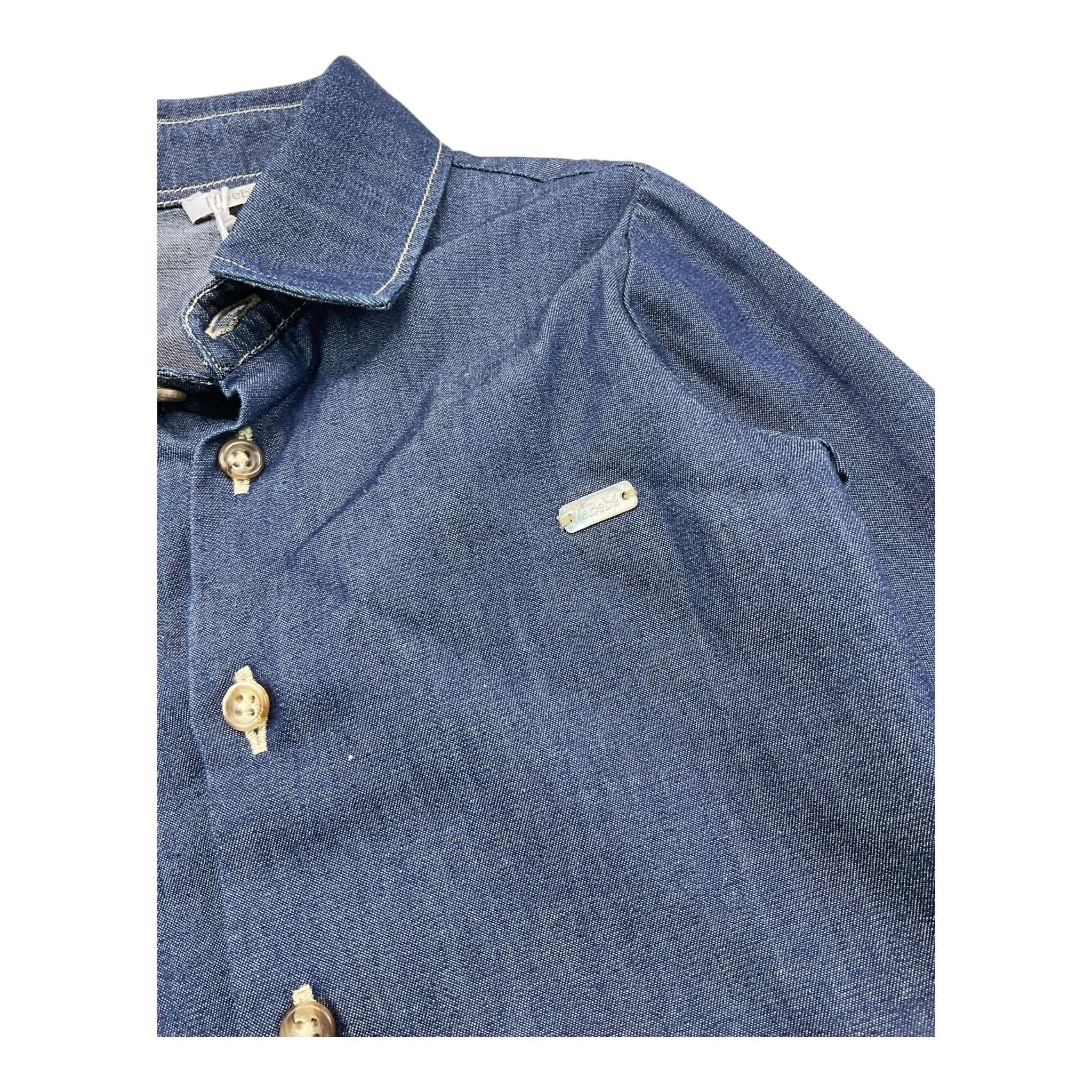 LE BEBE' camicia in denim tinta unita Blu per Neonato LBB5203 BLU LE BEBE' 