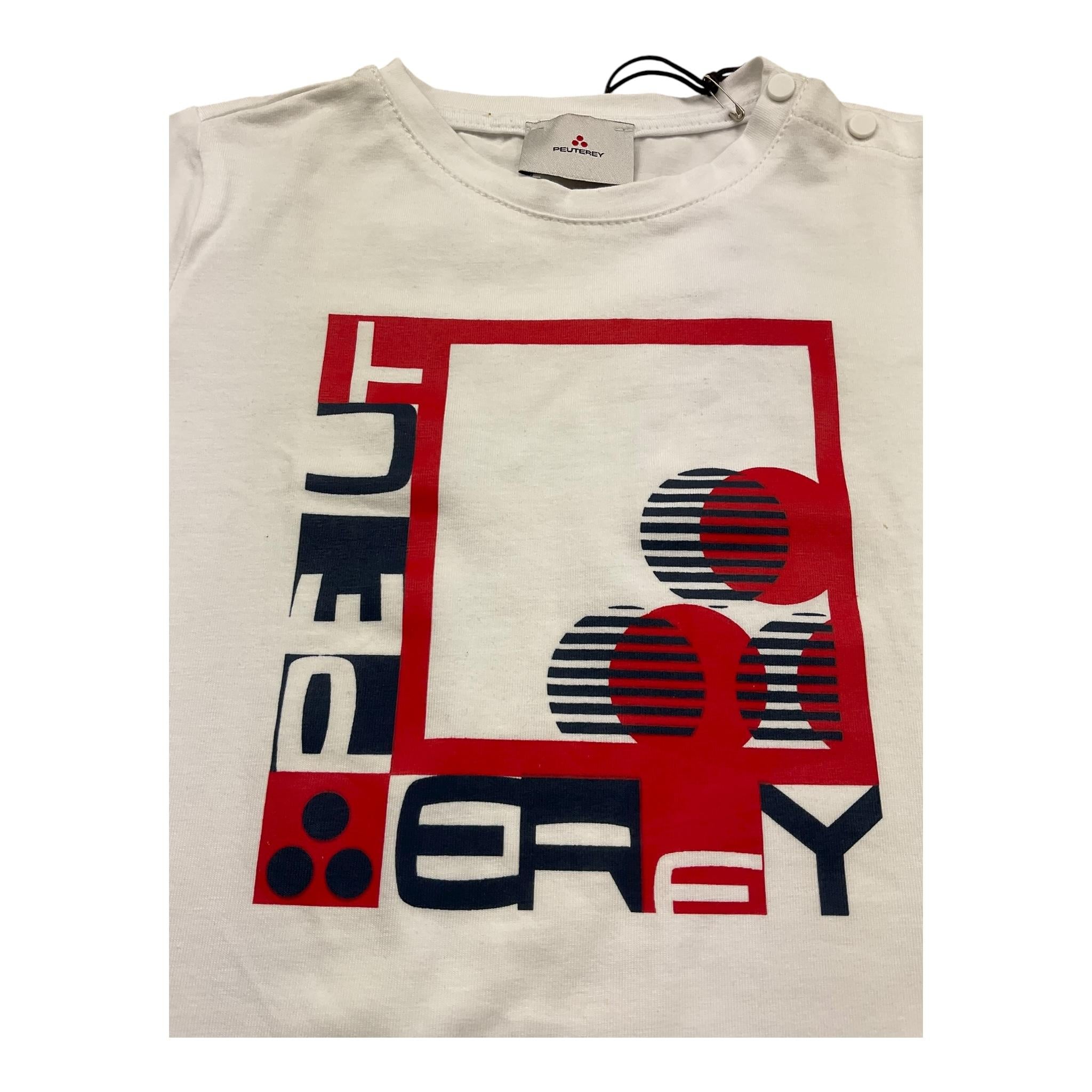 Peuterey T-Shirt Girocollo Tinta Unita con Stampa per Neonato PTB2300 BIANCO PEUTEREY 