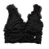 Patrizia Pepe Top Tinta Unita Con Tulle Nero Per Bambina