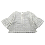 Zhoe & Tobiah Camica Mezza Manica Tinta Unita con Ricami per Bambina LYB2FJ PANNA ZHOE & TOBIAH 