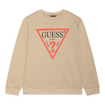 GUESS felpa tinta unita girocollo con stampa Beige per Bambino N73Q10KAUG0J BEIGE GUESS 