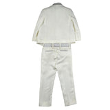 Petit Completo 5 Pezzi Giacca-Camicia-Bermuda-Papillon-Gilet  per Neonato S3515715L PANNA PETIT 
