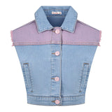 Billieblush Giubbino Smanicato In Denim con Paillettes per Bambina U21069 AZZURRO BillIEBLUSH 