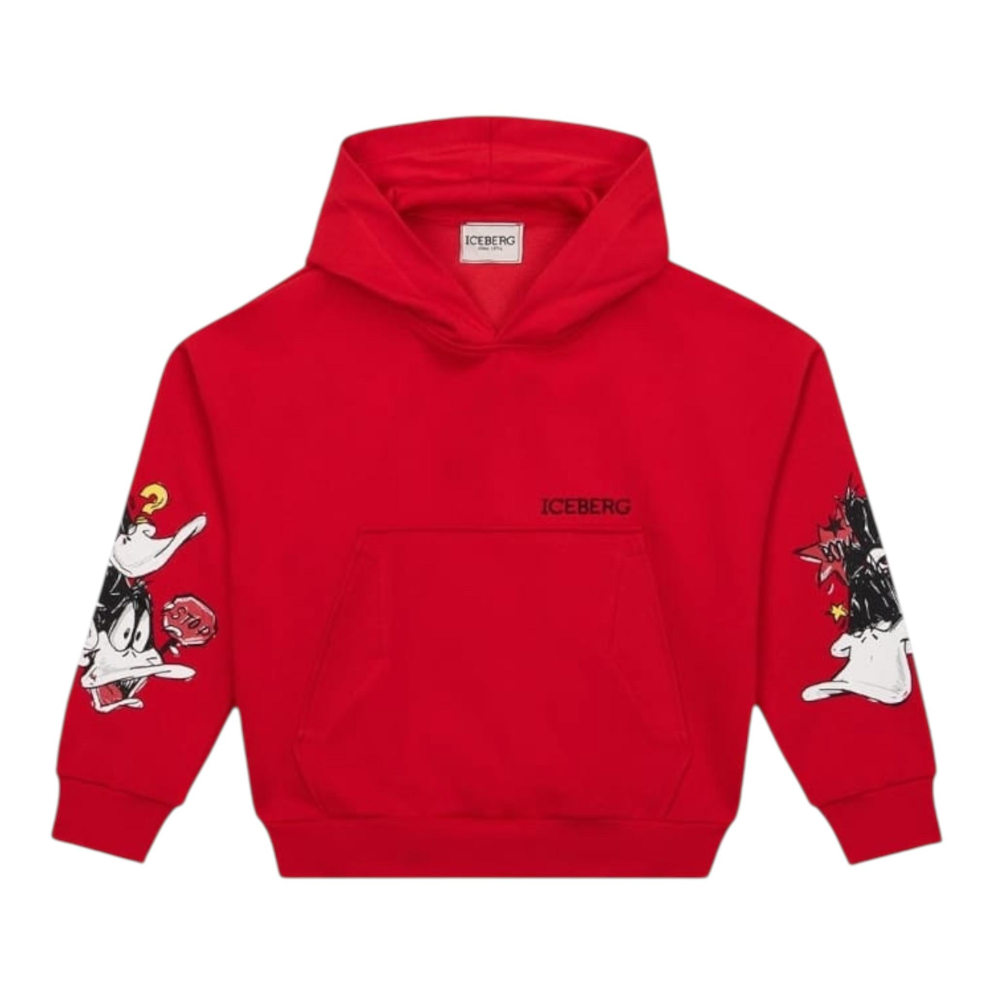 Iceberg Felpa Tinta Unita con Cappuccio E Stampa per Bambino MFICE5105JX ROSSO ICEBERG 