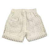 Simonetta Short Tinta Unita Con Trafori Bianco Per Neonata