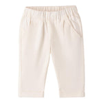 Mini Banda Pantalone Tinta Unita con Elastico In Vita per Neonato 38666 PANNA MINI BANDA 
