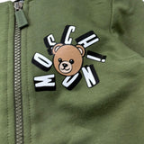 Moschino Completo 2 Pezzi Felpa-Pantalone Tinta Unita per Neonato MMK05D VERDE MOSCHINO 