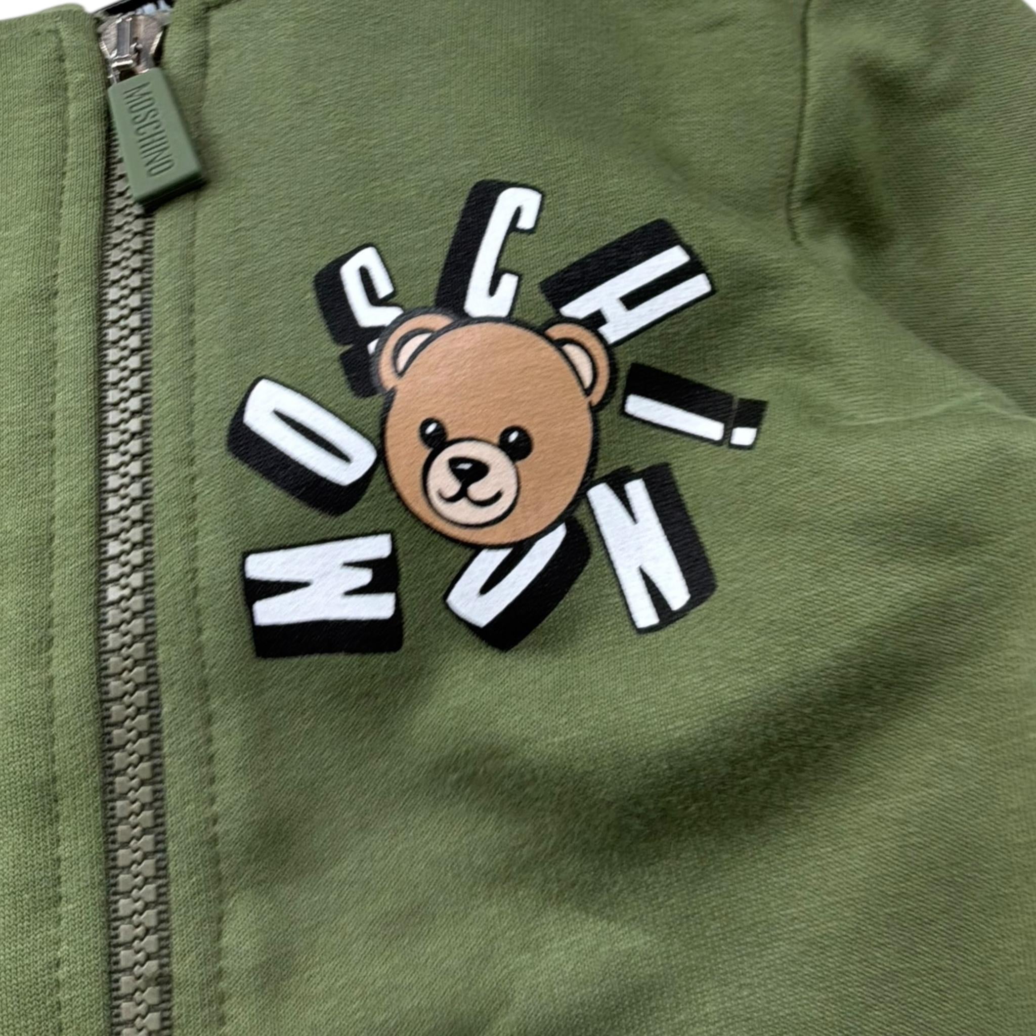 Moschino Completo 2 Pezzi Felpa-Pantalone Tinta Unita per Neonato MMK05D VERDE MOSCHINO 