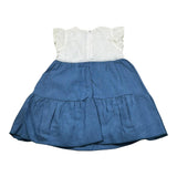 Barcellino Abito Cerimonia Tinta Unita con Applicazioni per Bambina 110310J BLU BARCELLINO 