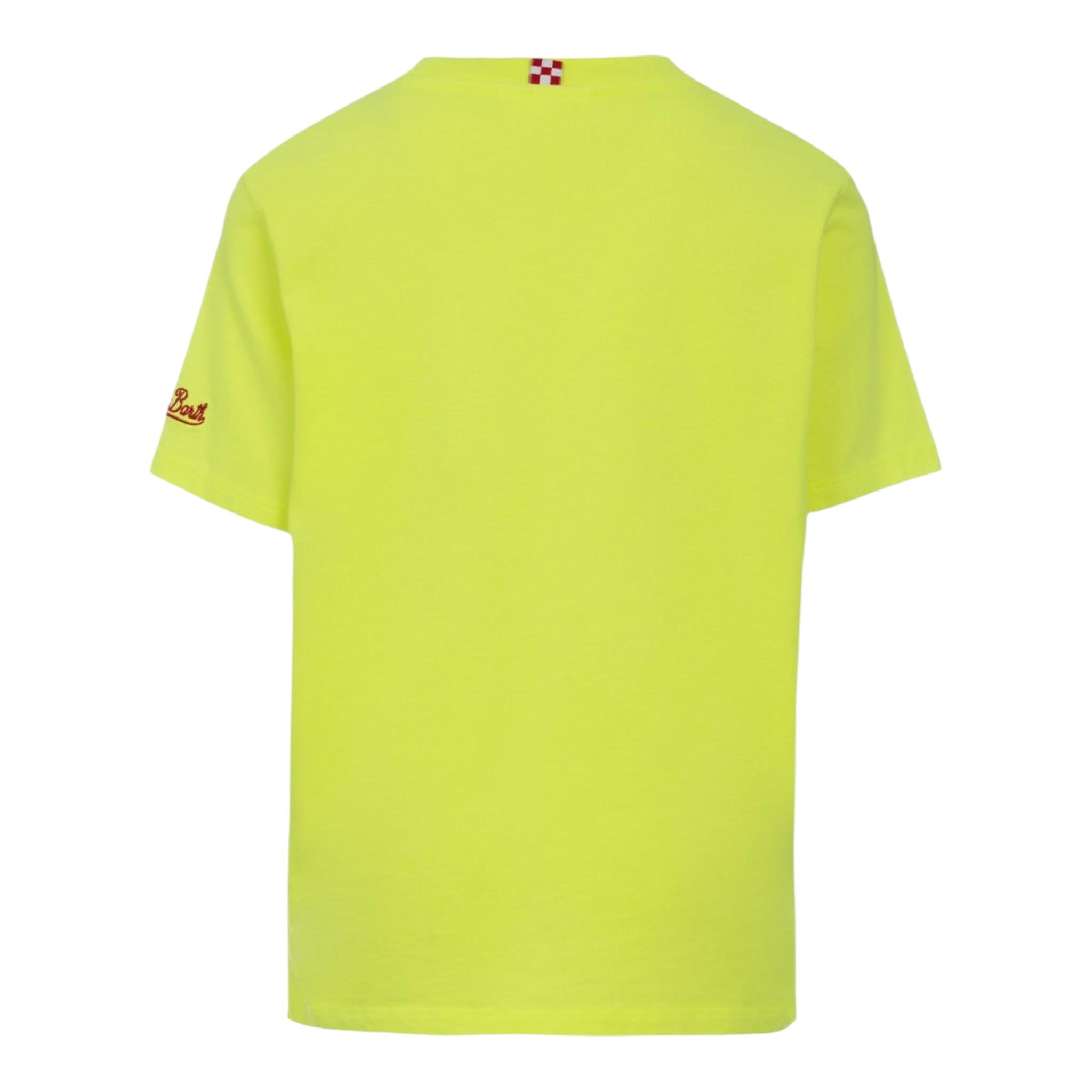 Saint Barth T-Shirt Girocollo Tinta Unita con Stampa Spiderman per Bambino SPIDERMAN GIALLO FLUO SAINT BARTH 