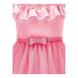 Monnalisa Abito Tinta Unita con Tulle per Bambina 17C905 ROSA MONNALISA 