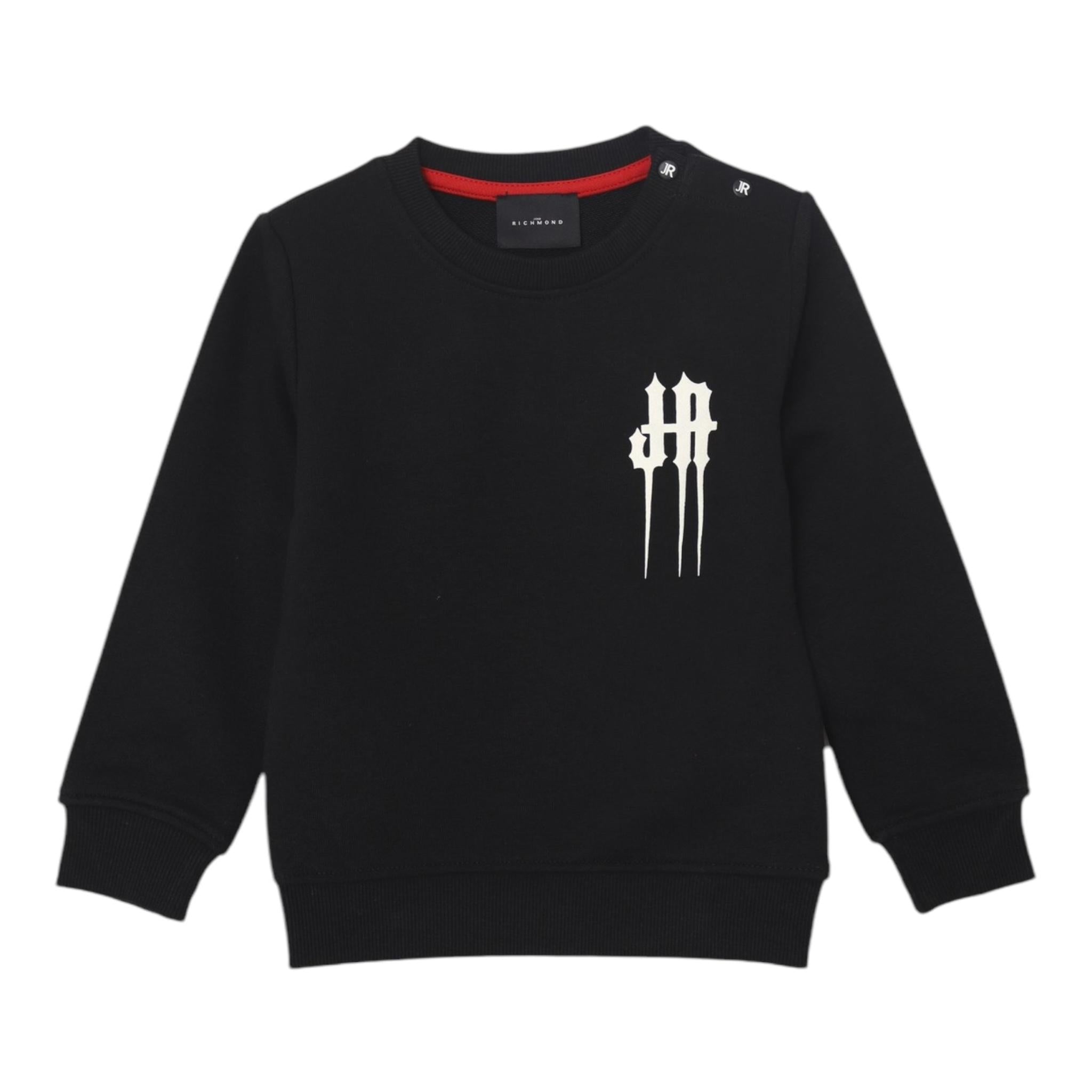 JOHN RICHMOND felpa girocollo tinta unita con stampa Nero per Bambino RIA24072FE NERO JOHN RICHMOND 
