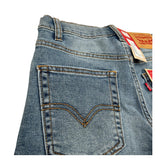 Levi'S Bermuda In Denim Tinta Unita con Girovita Regolabile per Bambino 8EM374X AZZURRO LEVI'S 