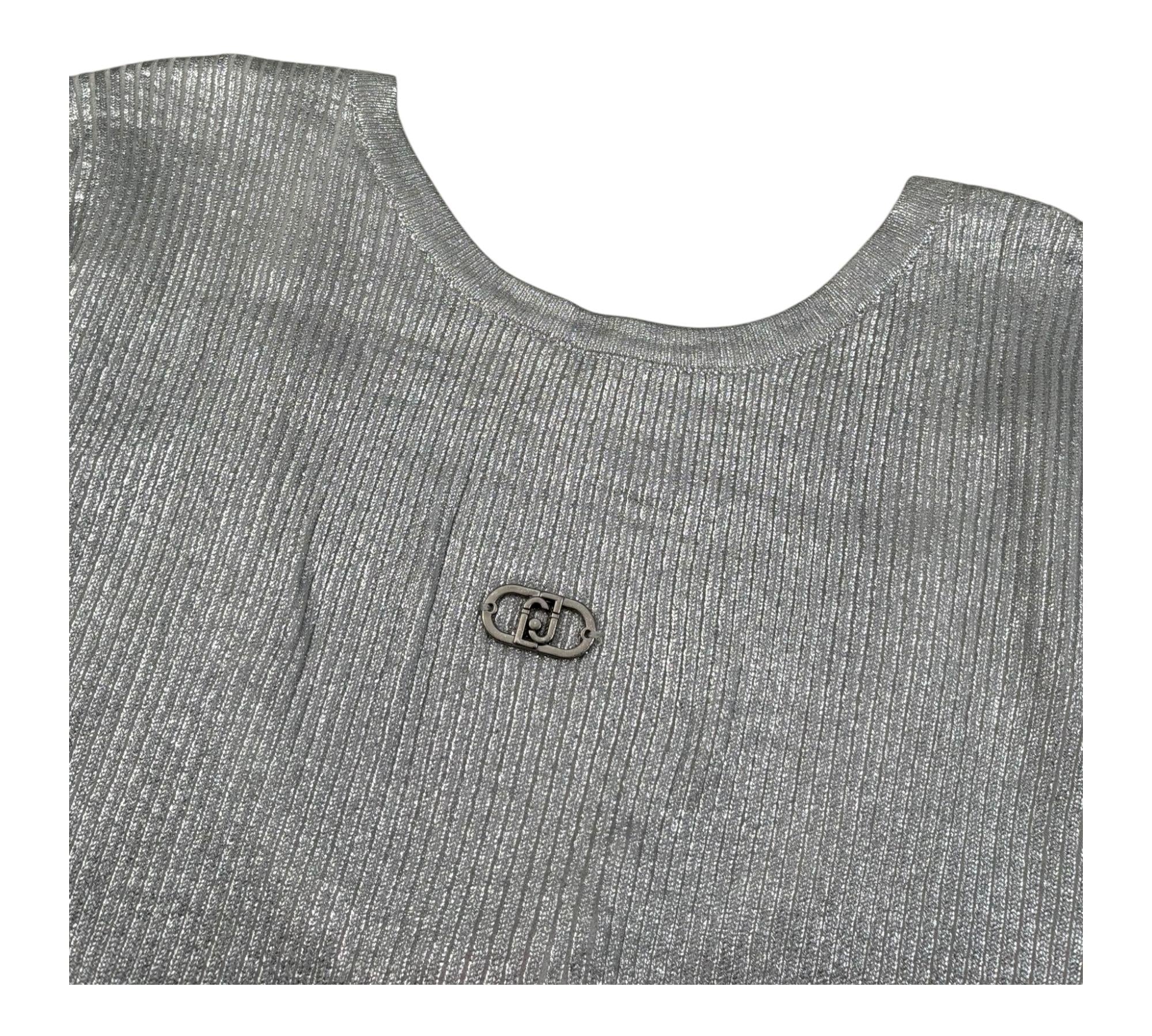 Liu Jo T-Shirt Girocollo Tinta Unita per Bambina GA5127 ARGENTO LIU JO 