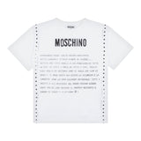 Moschino T-Shirt Girocollo Tinta Unita con Stampa per Bambino HQM050X BIANCO MOSCHINO 