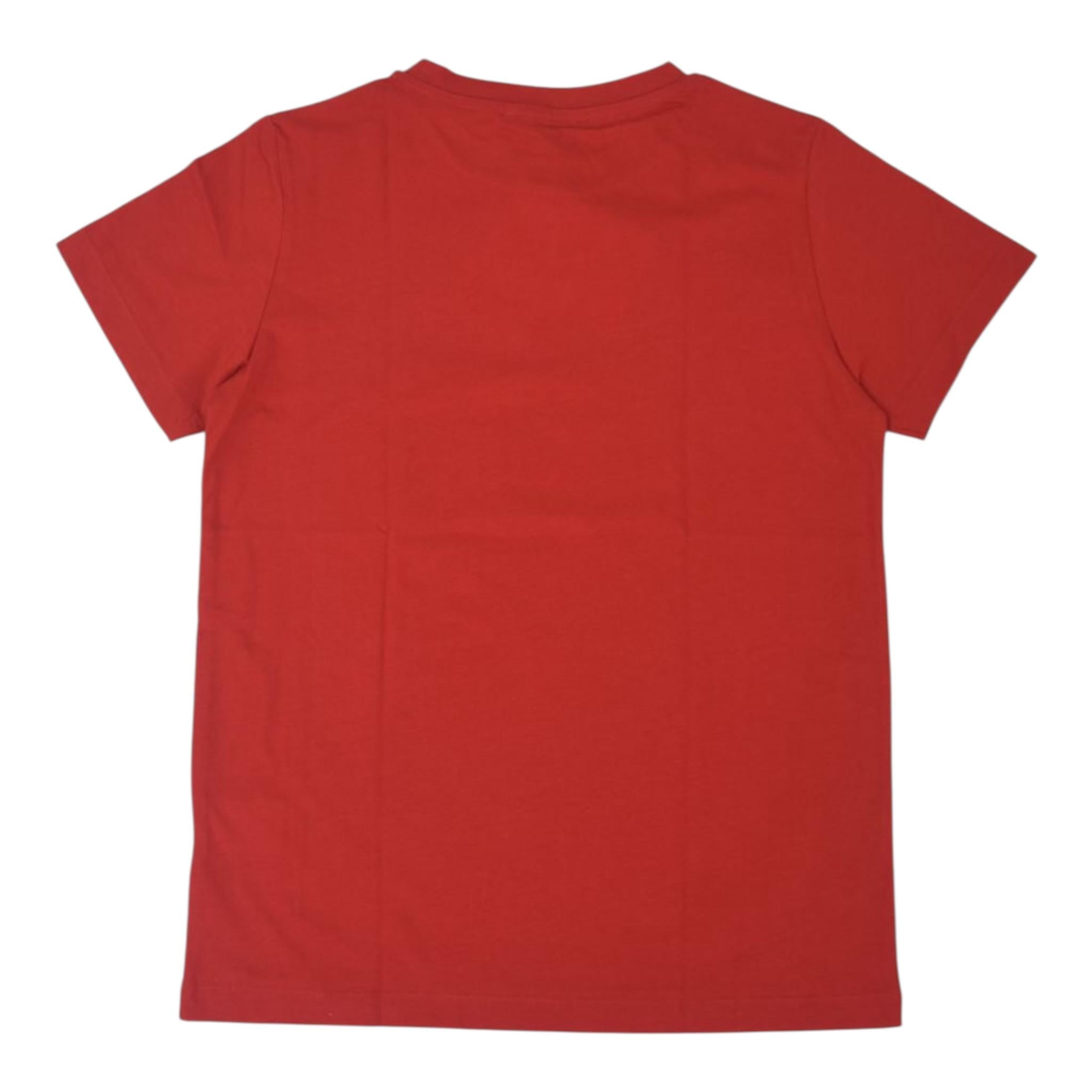Balmain T-Shirt Girocollo Tinta Unita con Stampa per Neonato BV8581 ROSSO BALMAIN 