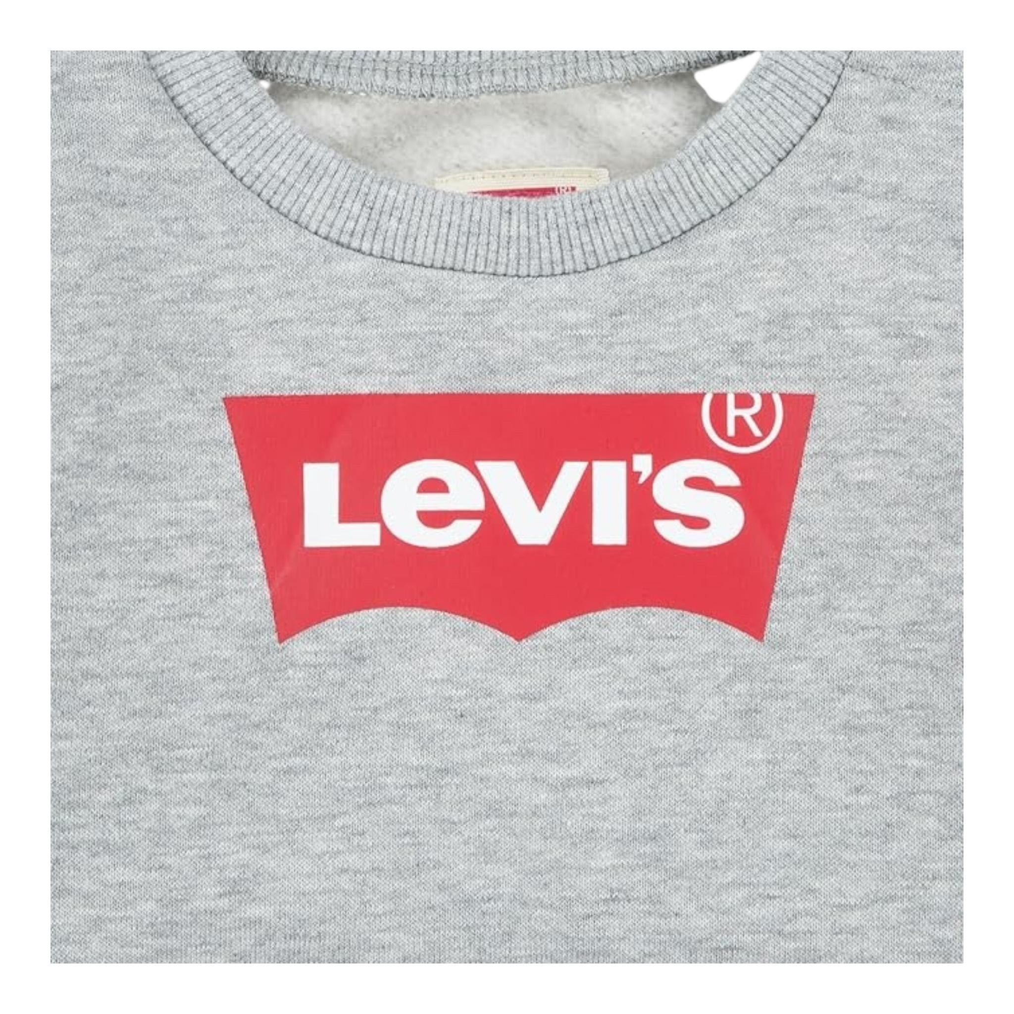 LEVI'S felpa chiusa girocollo tinta unita con stampa logo Grigio per Neonato 8E9079XN GRIGIO LEVI'S 