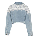 Twinset Giubbino In Denim Con Ricami Tinta Unita Azzurro Per Neonata