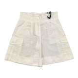 Moncler Short Tinta Unita Con Tasche America Bianco Per Bambina