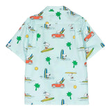 Saint Barth Camicia Mezza Manica Tinta Unita con Stampe Snoopy per Bambino KALE00200 CELESTE SAINT BARTH 