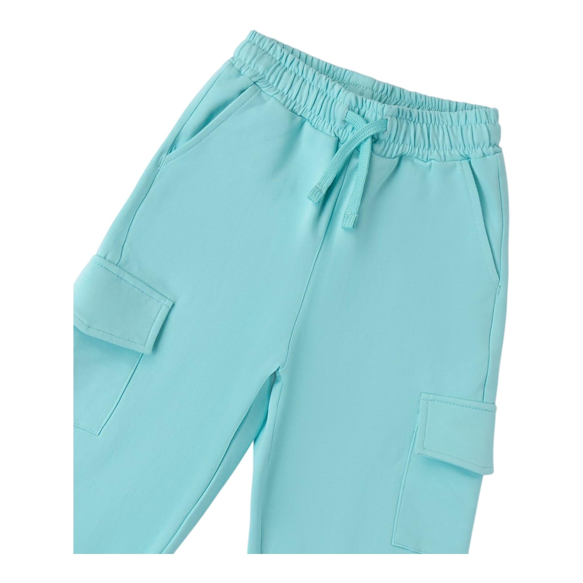 Sarabanda Pantalone Tinta Unita con Elastico In Vita per Bambina 0B218 VERDE ACQUA SARABANDA 