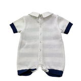 I Delfi Pagliaccetto Bicolore con Fantasia A Righe per Neonato 25P5398 BIANCO/BLU I DELFI 