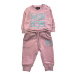 JOHN RICHMOND completo 2pz felpa-pantalone tinta unita con stampa Rosa per Neonata RIA25087CF ROSA JOHN RICHMOND 