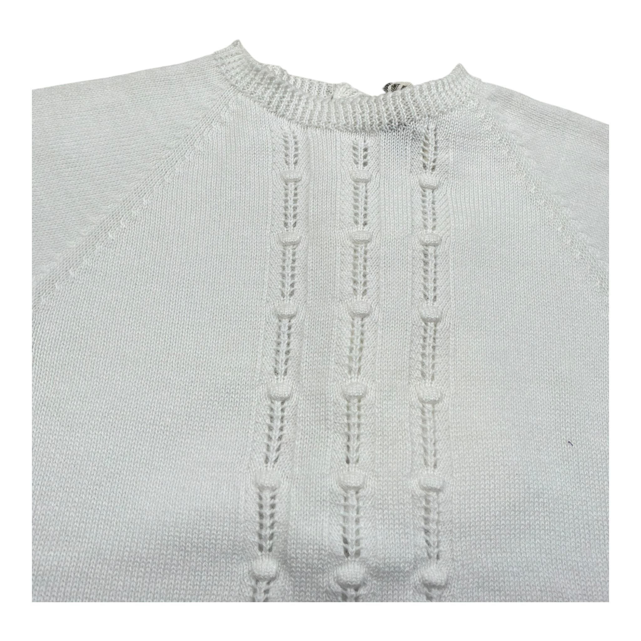 Wedoble Pagliaccetto Mezza Manica Tinta Unita con Ricami per Neonato V2401305R BIANCO WEDOBLE 