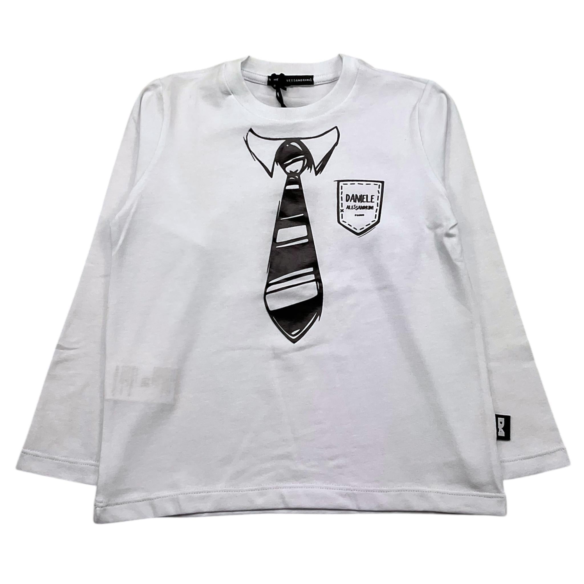 DANIELE ALESSANDRINI shirt girocollo tinta unita con stampa Bianco per Bambino 1291M00061X BIANCO DANIELE ALESSANDRINI 
