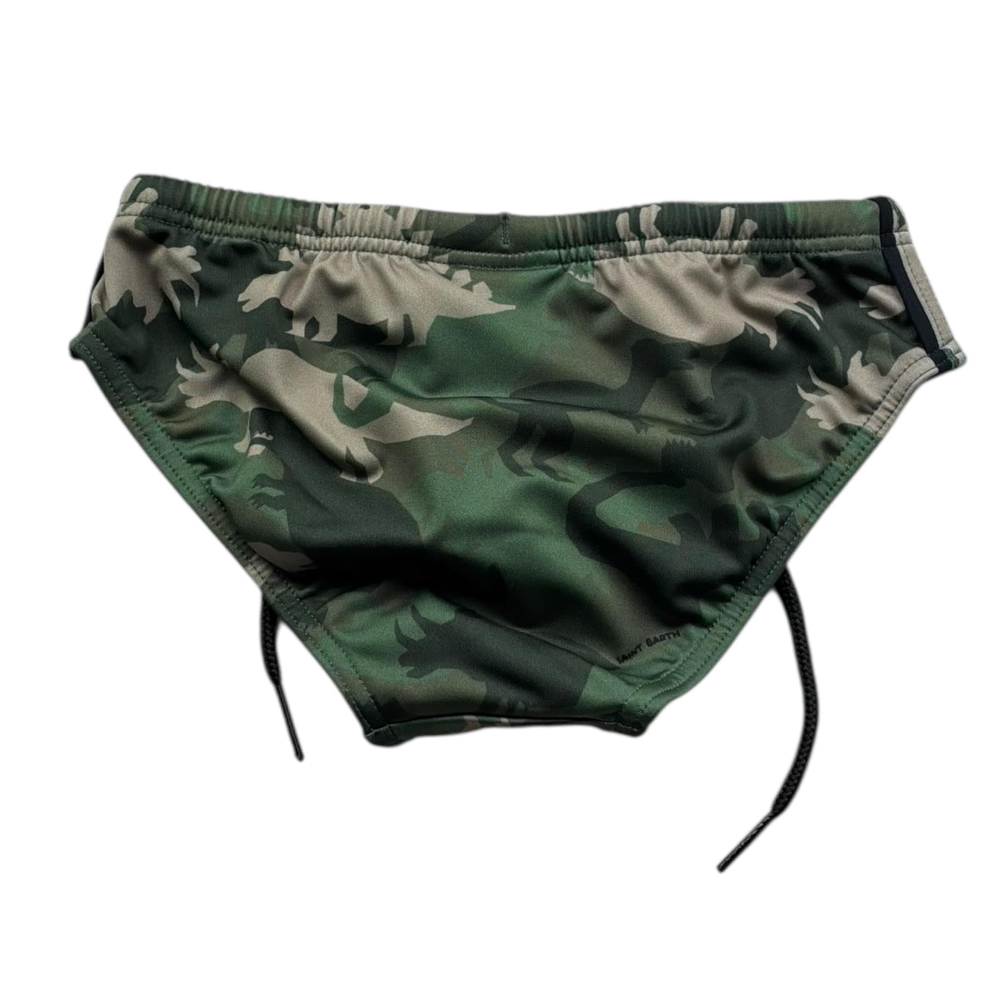 Saint Barth Costume Modello Slip Bicolore con Fantasia Militare per Bambino CAMODINO VERDE SAINT BARTH 