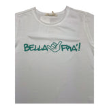 Zhoe & Tobiah T-Shirt Girocollo Tinta Unita Con Stampa Bianco Per Bambino