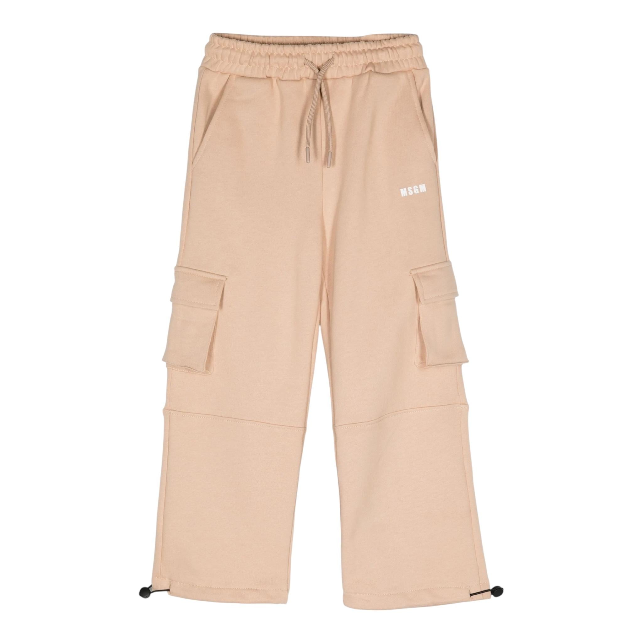MSGM pantalone tuta tinta unita con elastico  Beige per Bambina F4MSJUFP065 BEIGE MSGM 