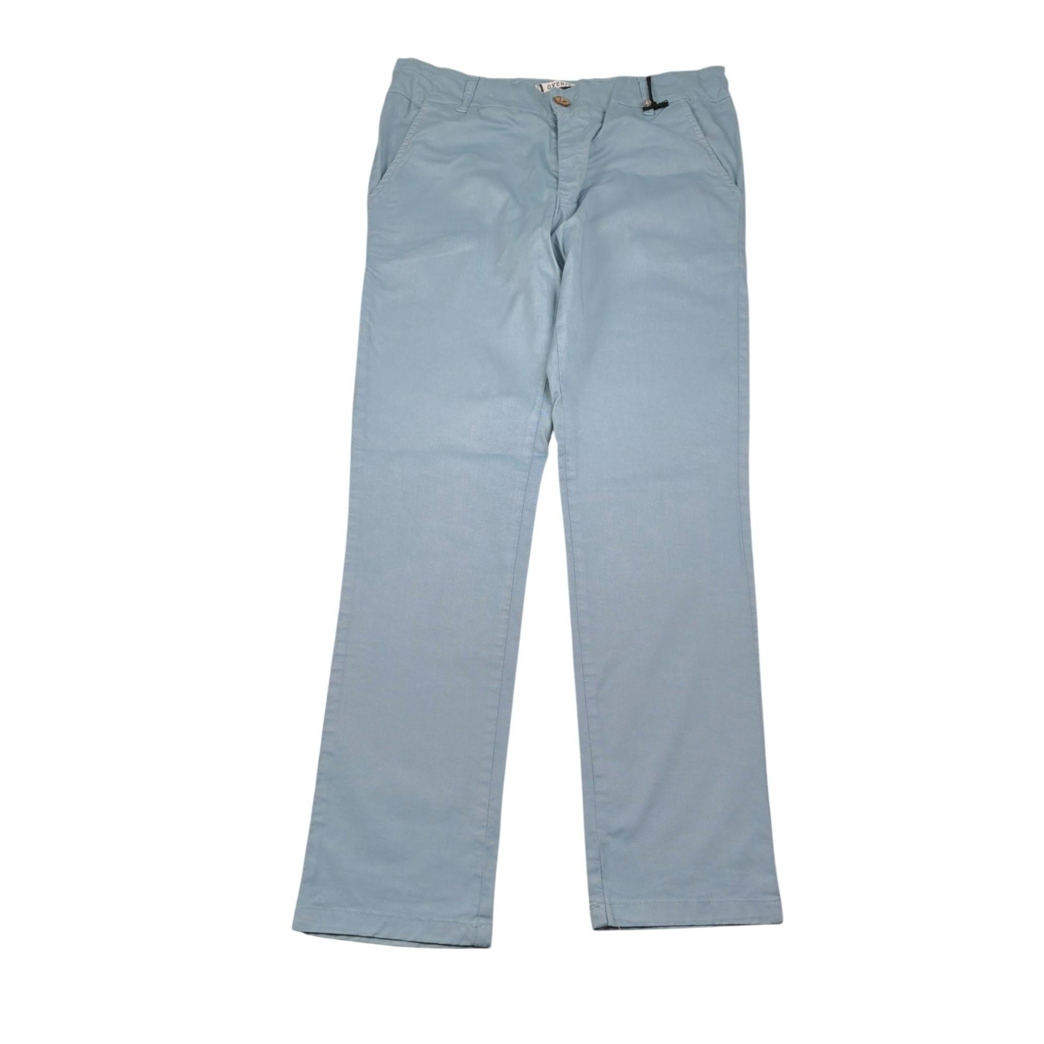 Over-D Pantalone Tinta Unita con Girovita Regolabile per Bambino OK1509SPN AZZURRO POLVERE OVER-D 
