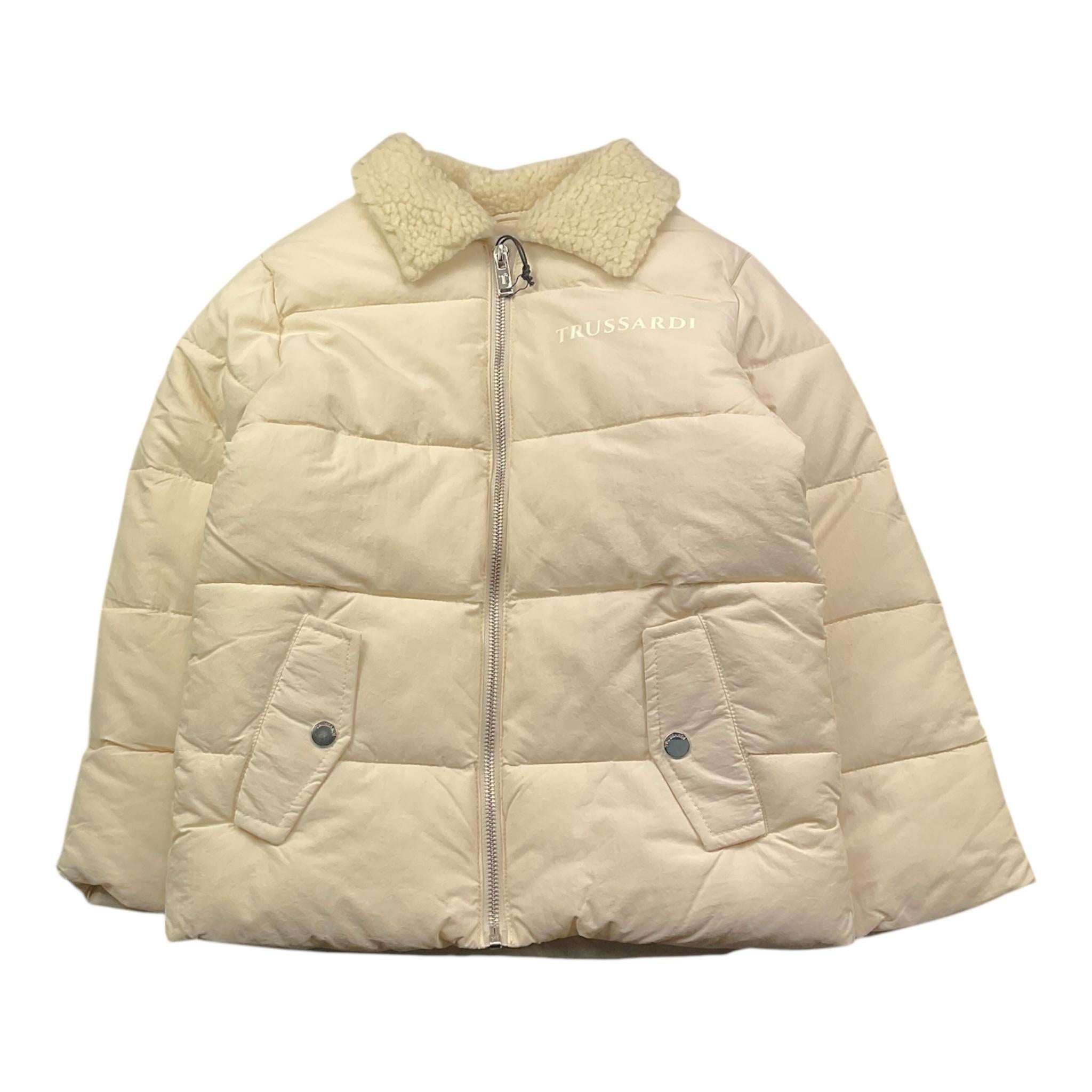 TRUSSARDI giubbino tinta unita con zip e stampa Beige per Bambina TIA24049PIJ BEIGE TRUSSARDI 