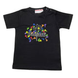 Cesare Paciotti T-Shirt Tinta Unita Girocollo Con Stampa Logo Nero Per Neonato