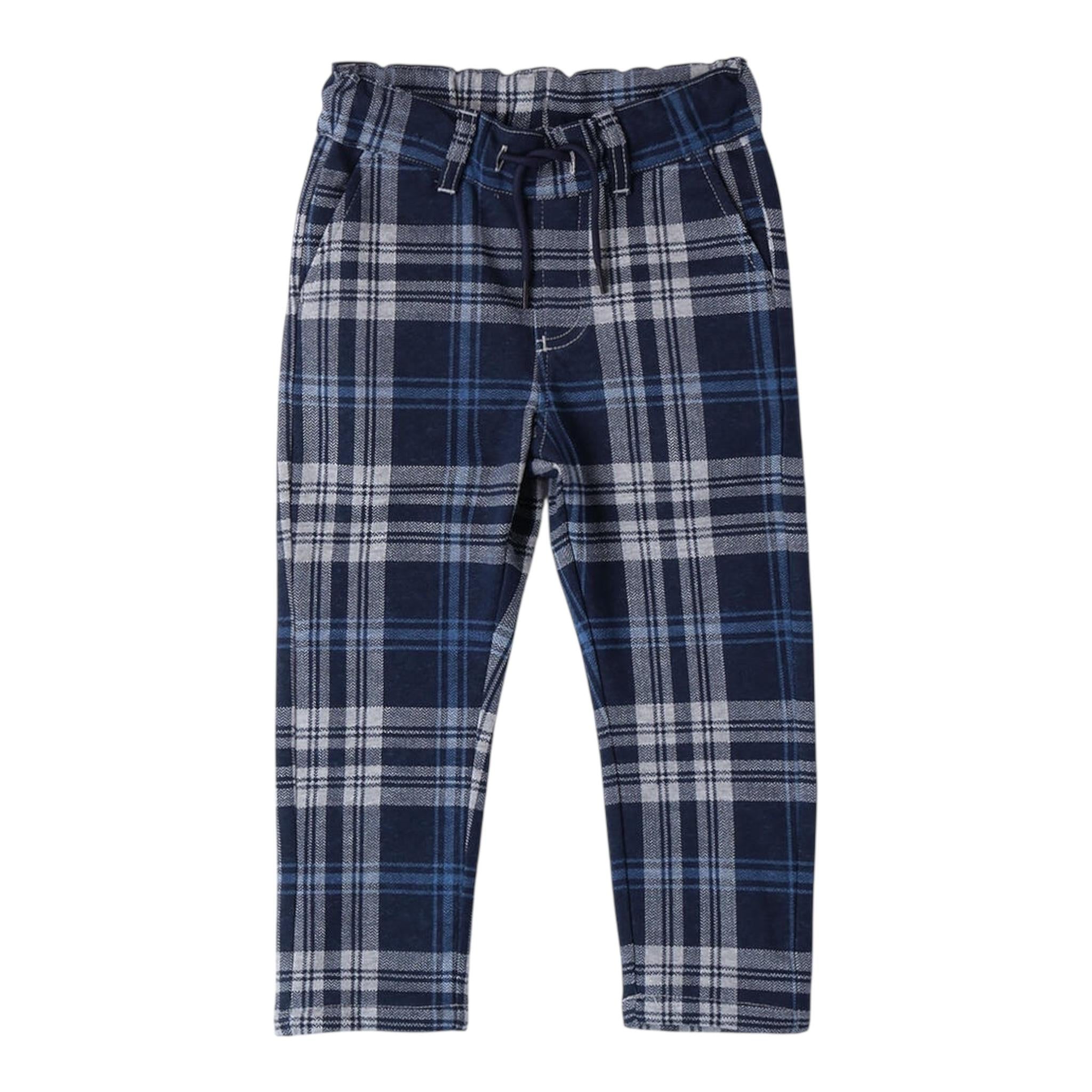 SARABANDA pantalone con elastico in vita fantasia scozzese Blu per Neonato 0A162N BLU SARABANDA 