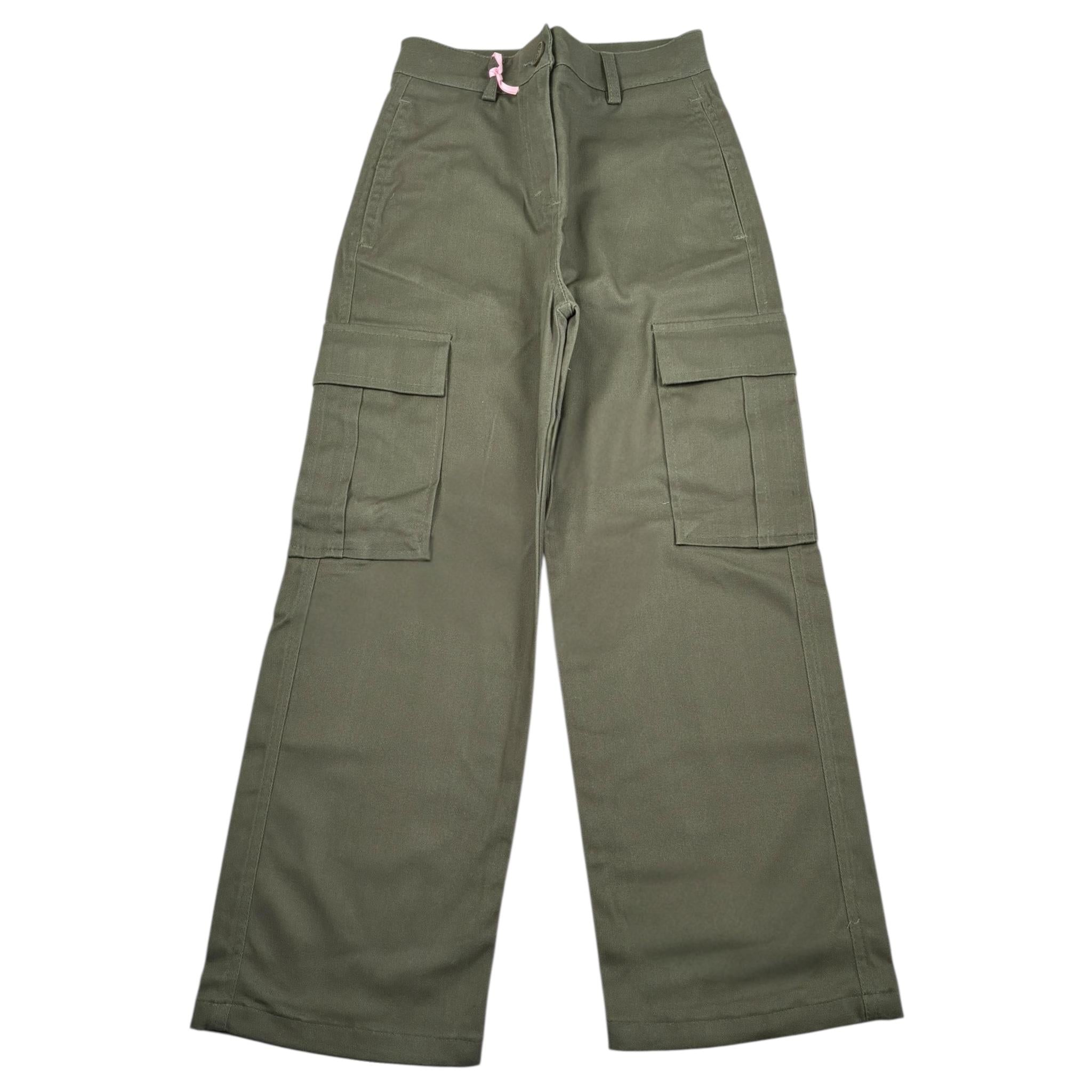 Vicolo Pantalone Tinta Unita Modello Palazzo  per Bambina 3141P1184 VERDE VICOLO 