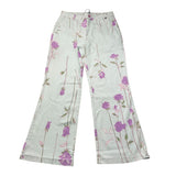 Dixie Pantalone A Palazzo Tinta Unita Con Fantasia Fiori E Girovita Regolabile Azzurro Per Bambina