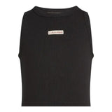 Calvin Klein Canotta Tinta Unita Giromanica con Stampa per Bambina IG0IG02871X NERO CALVIN KLEIN 