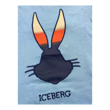 Iceberg T-Shirt Tinta Unita Girocollo Con Stampa Azzurro Per Neonato