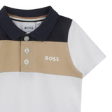 Boss Polo Mezza Manica Tinta Unita per Neonato J52098 BIANCO BOSS 