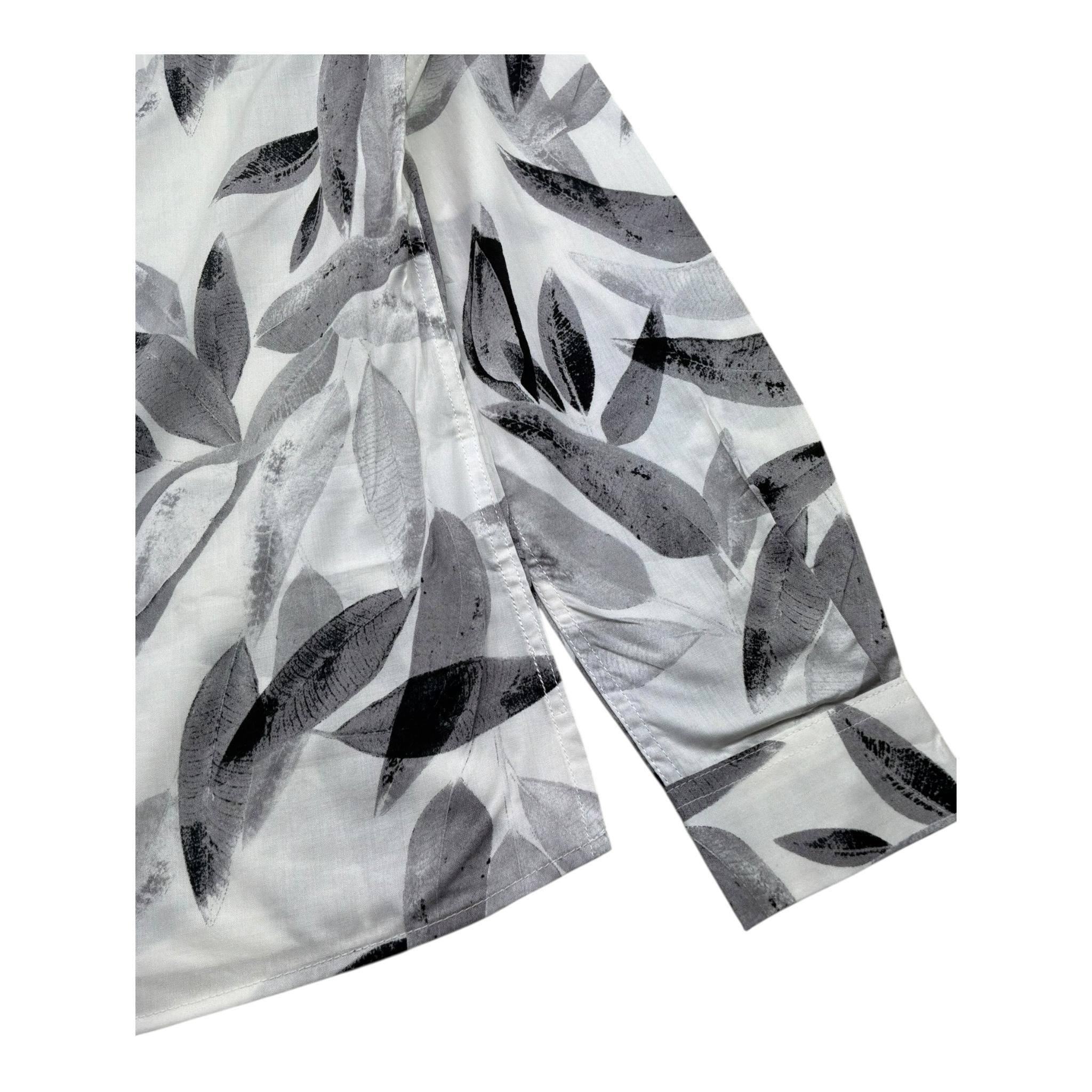 Antony Morato Camicia Tinta Unita con Fantasia Manica Lunga per Bambino MKSL00262X BIANCO/NERO ANTONY MORATO 