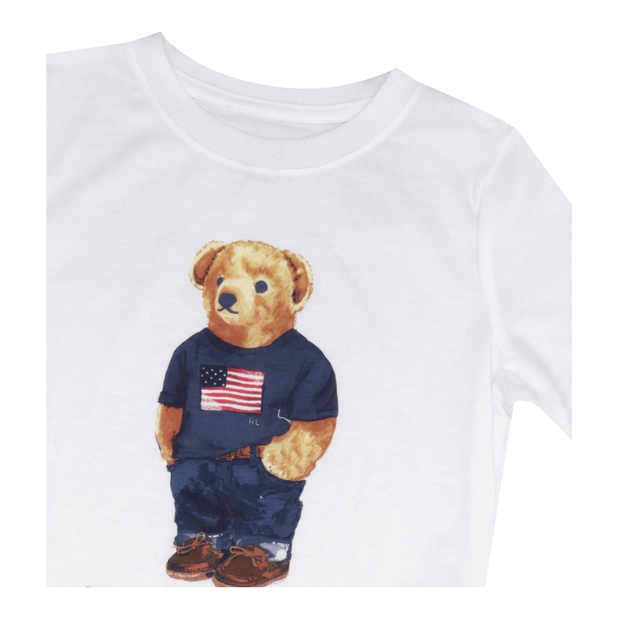 Ralph Lauren Completo 2 Pezzi Pigiama T-Shirt-Bermuda  per Bambino 9P0111 BIANCO RALPH LAUREN 