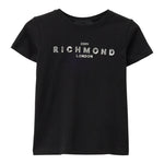 JOHN RICHMOND t-shirt girocollo tinta unita con stampa Nero per Bambina RGA24055TS NERO JOHN RICHMOND 