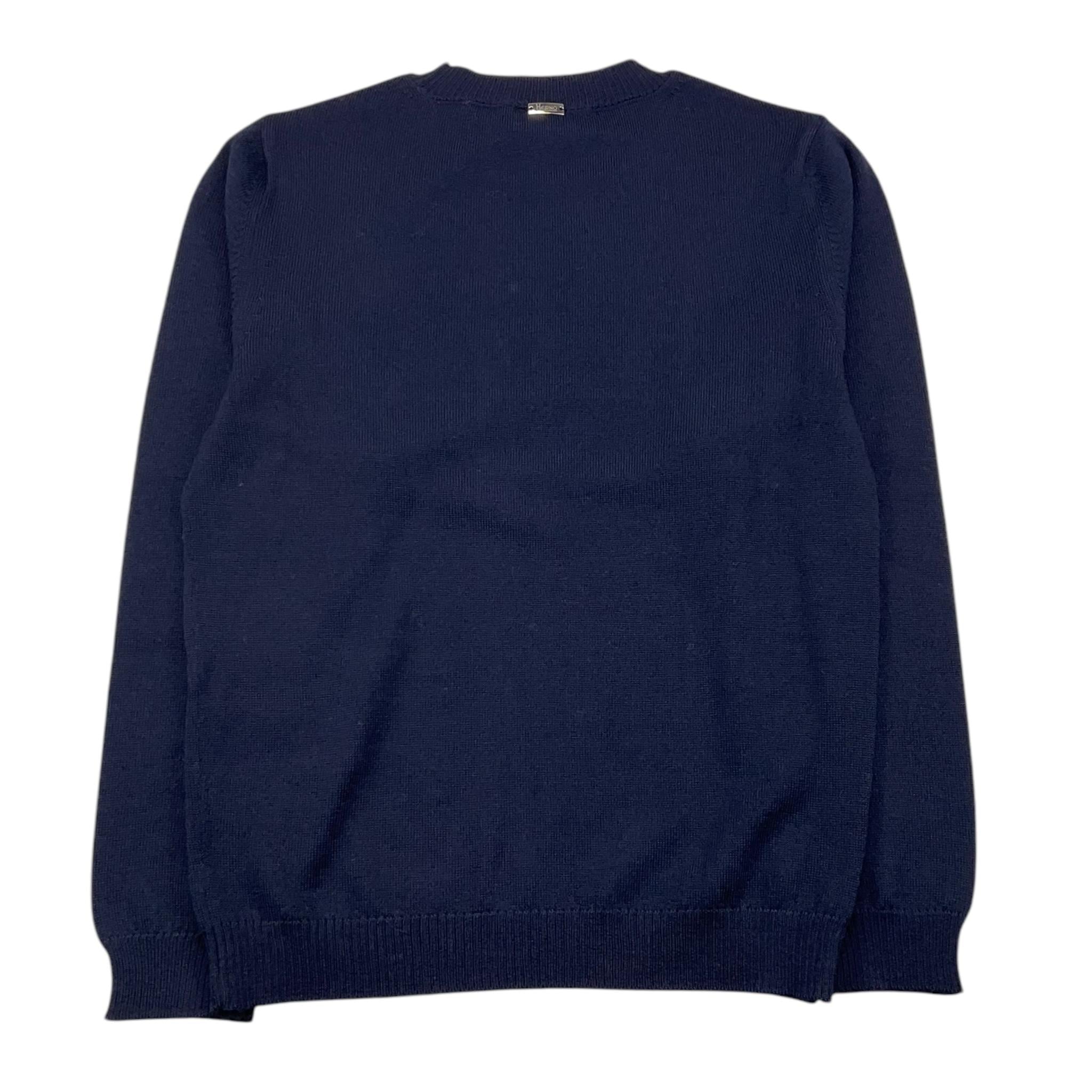 HERNO maglia girocollo tinta unita con stampa ricamata Blu per Bambino MG000002X BLU HERNO 