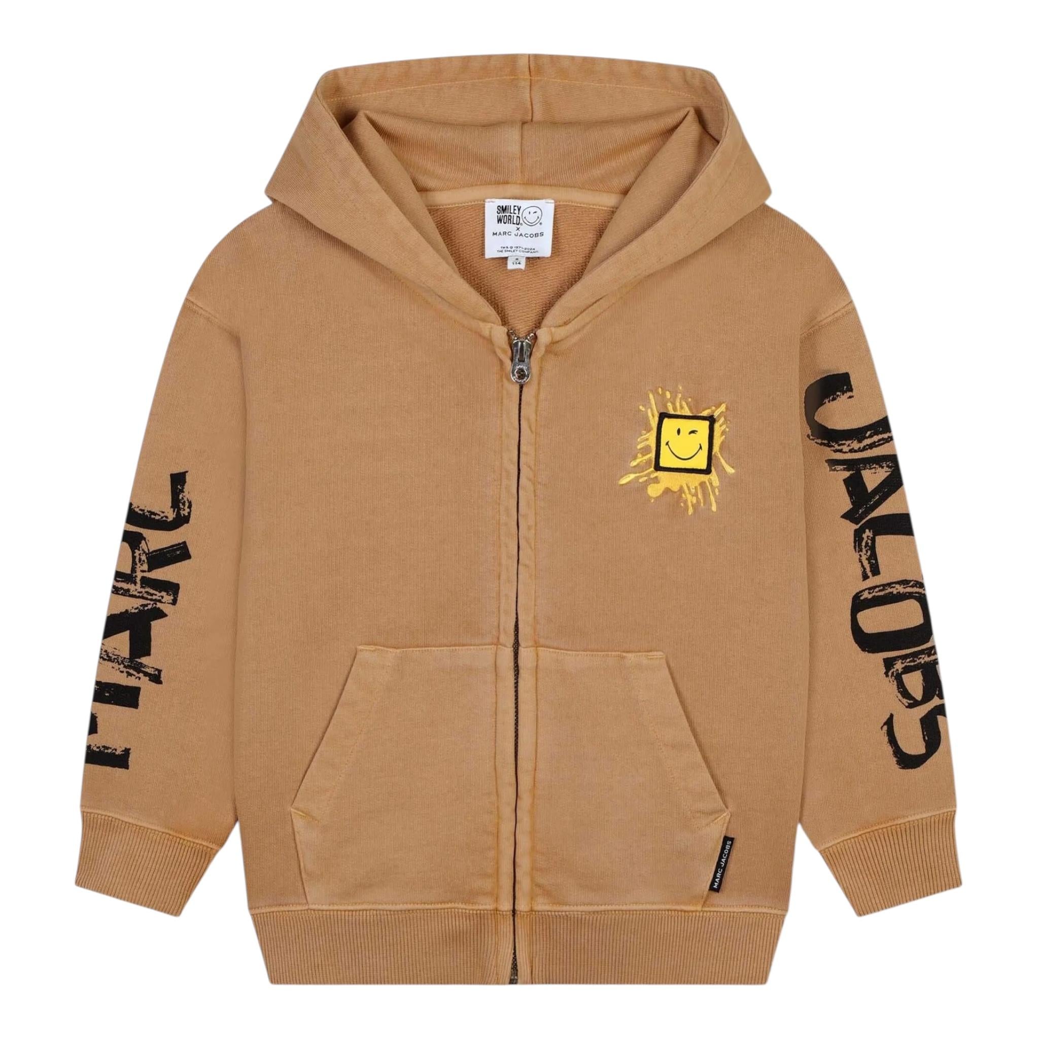 MARC JACOBS felpa tinta unita con zip e cappuccio Beige per Bambino W60260 BEIGE MARC JACOBS 